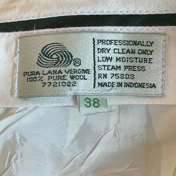 Greg Peters Virgin Wool Black Men's Dress Pants with 2 Front Pleats  Size 38 - Picture 6 of 6